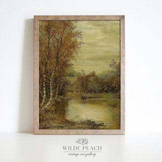 Poster Paysage d'automne AutomneArbres peinture vintage