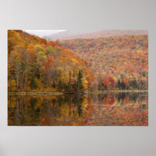 Poster Paysage d'automne avec lac, Vermont, USA 2
