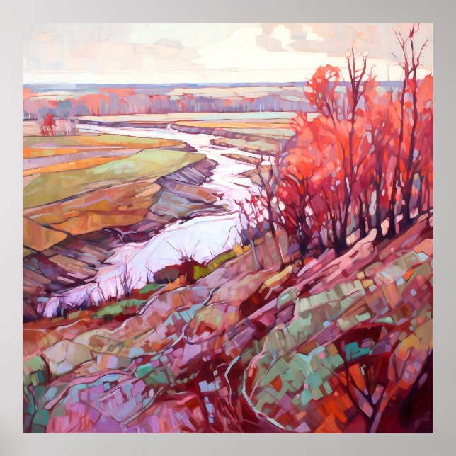 Poster Paysage d'automne du pays Imprimer (Devant)