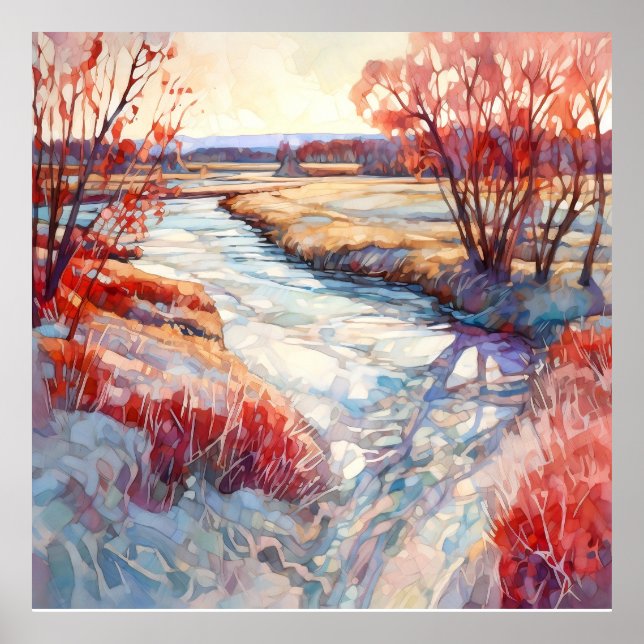 Poster Paysage d'automne du pays Imprimer (Devant)