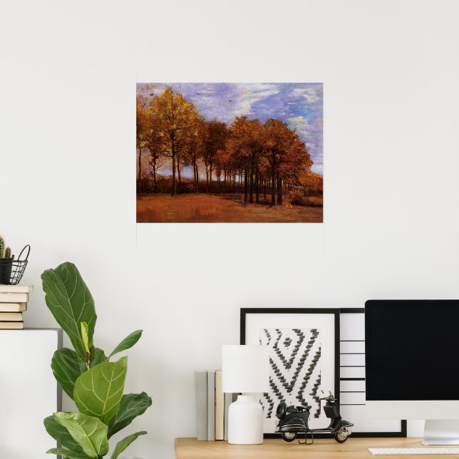 Poster Paysage d'automne par Vincent van Gogh (Bureau à domicile)