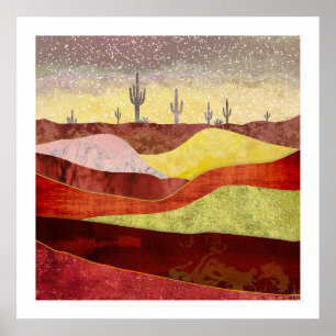 Poster Paysage de cactus du désert
