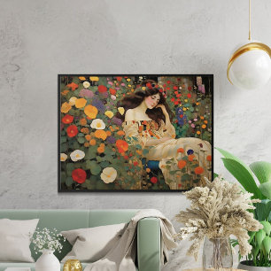 Poster Paysage de chalet Vintage captivant Impressionis