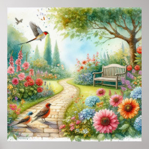Poster Paysage de chemin de jardin 7