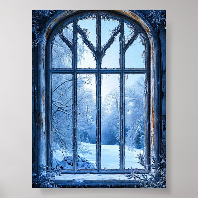 Poster Paysage de fenêtre faux (Devant)