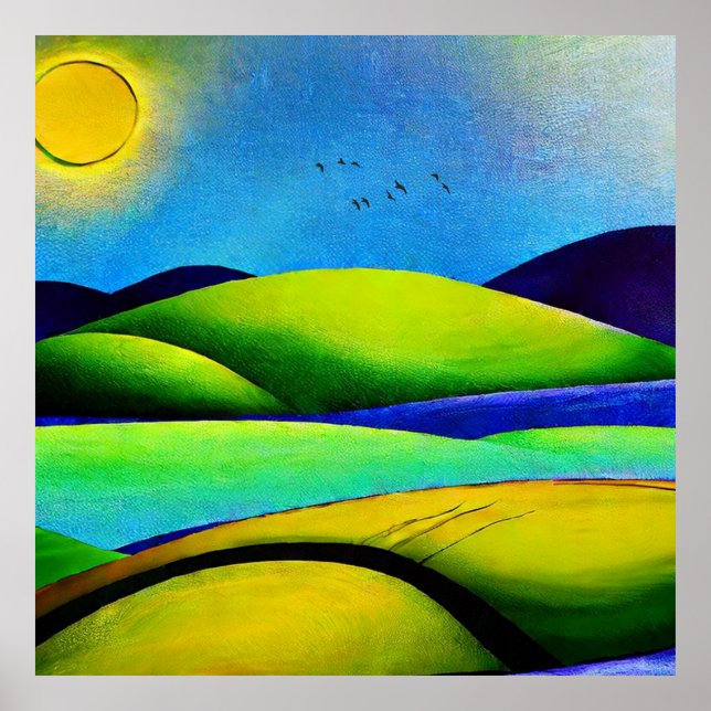 Poster Paysage de Green Hills (Devant)