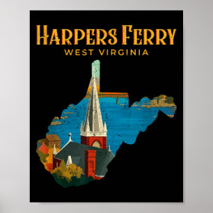 Poster Paysage de Harpers ferry virginie occidentale cart