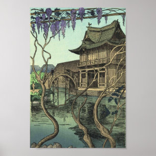 Poster Paysage de Japonais de hanga de tibia de Kameido