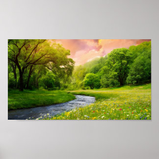 Poster Paysage de la forêt serene