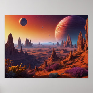 Poster Paysage de la planète Alien