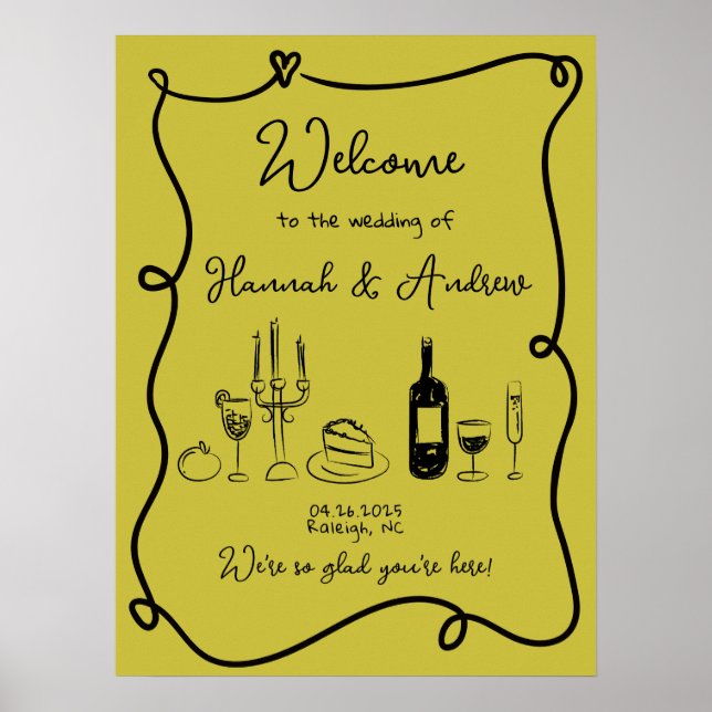 Poster Paysage de la table de Mariage de bienvenue de Han (Devant)