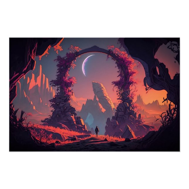 Poster Paysage de l'Alien Neon (Devant)