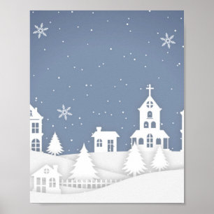 Poster Paysage de l'église de Noël