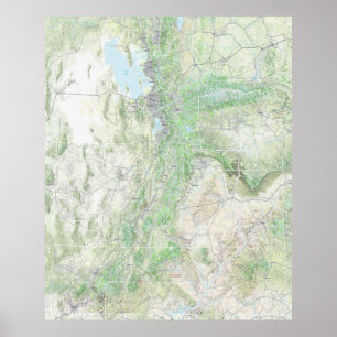 Poster Paysage de l'Utah (carte)