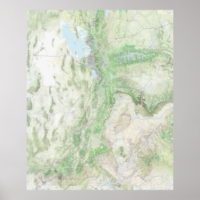 Poster Paysage de l'Utah (carte) (Devant)