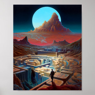 Poster Paysage de Maze surréaliste