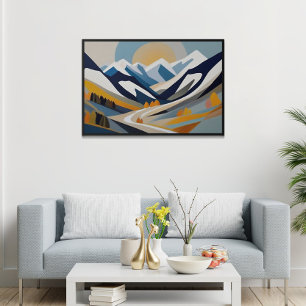 Poster Paysage de montagne Abstrait Décor artistique mode