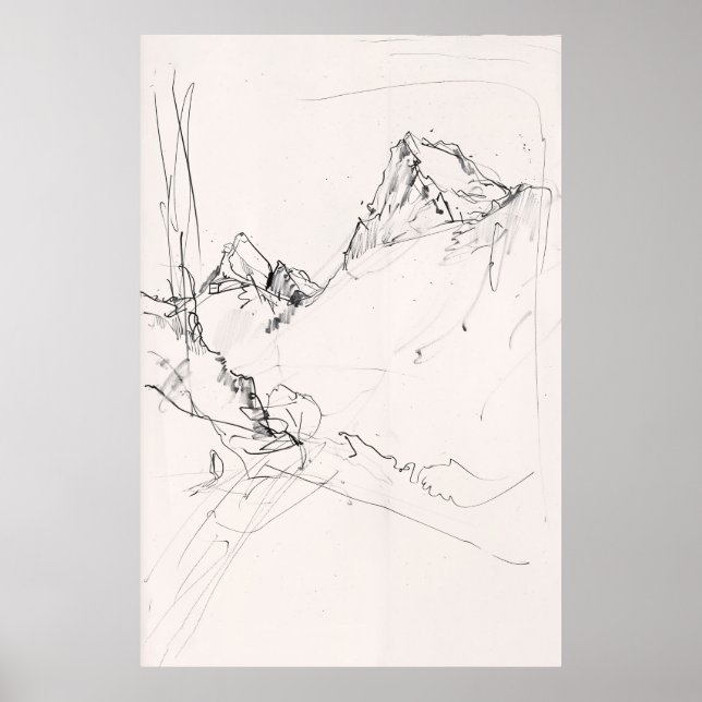 Poster Paysage de montagne artistique - (Devant)