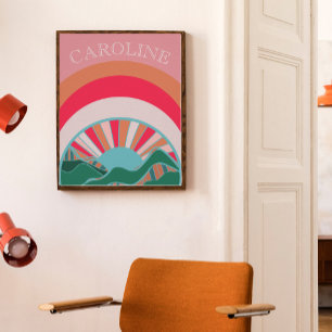Poster Paysage de montagne coloré au coucher du soleil Fi