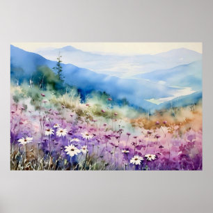 Poster Paysage de montagne de Caroline du Nord Art