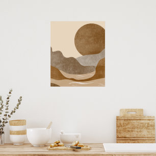 Poster Paysage de montagne d'esthétique bohème Art modern