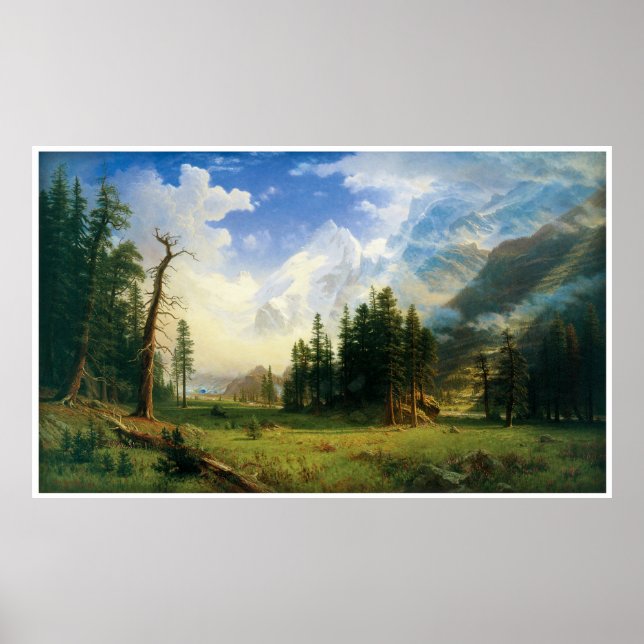 Poster Paysage de montagne par Albert Bierstadt (Devant)