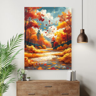 Poster Paysage de nature serein et beau d'automne