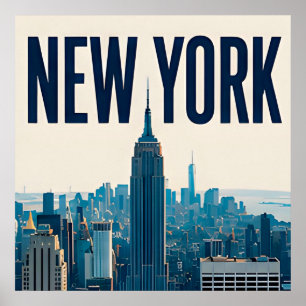 Poster Paysage de New York Statue de la Liberté Conceptio
