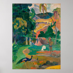 Poster Paysage de Paul Gauguin Matamoe avec Peacocks