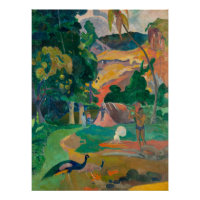 Paysage de Paul Gauguin Matamoe avec Peacocks