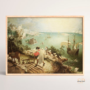 Poster Paysage de Pieter Bruegel avec la chute d'Icarus