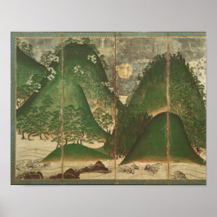 Poster Paysage de ressort avec Sun