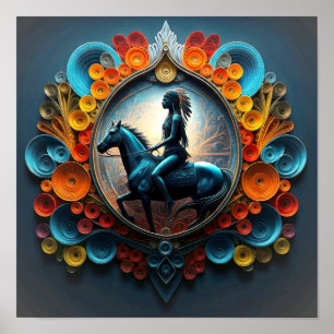 Poster "Paysage de rêve amérindien"