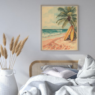 Poster Paysage de rêve de Coral Bay – Plage tropicale vin