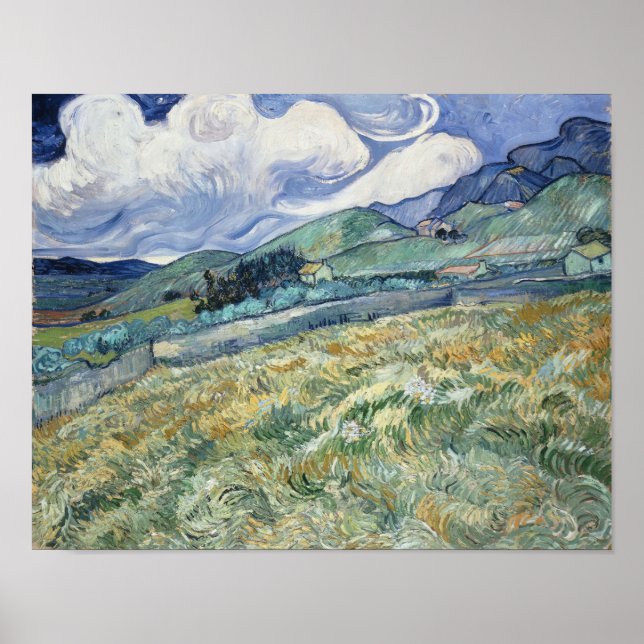 Poster Paysage de Saint-Rémy (1889) Vincent van Gogh (Devant)