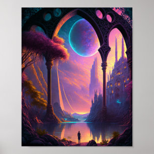 Poster Paysage de science-fiction Imaginaire