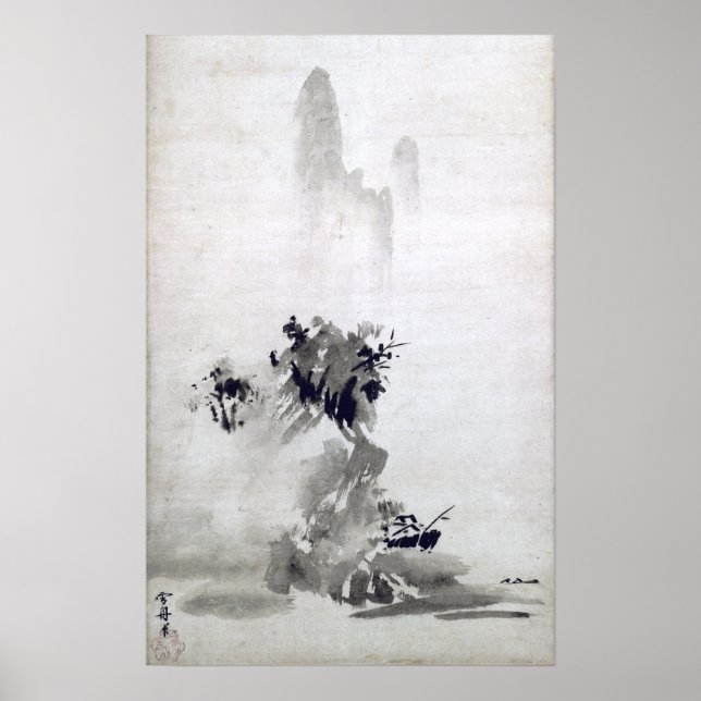 Poster Paysage de Sesshu Toyo Haboku-Sansui (Devant)