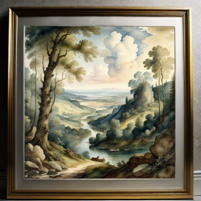 Poster Paysage de style peinture vintage (Créateur téléchargé)