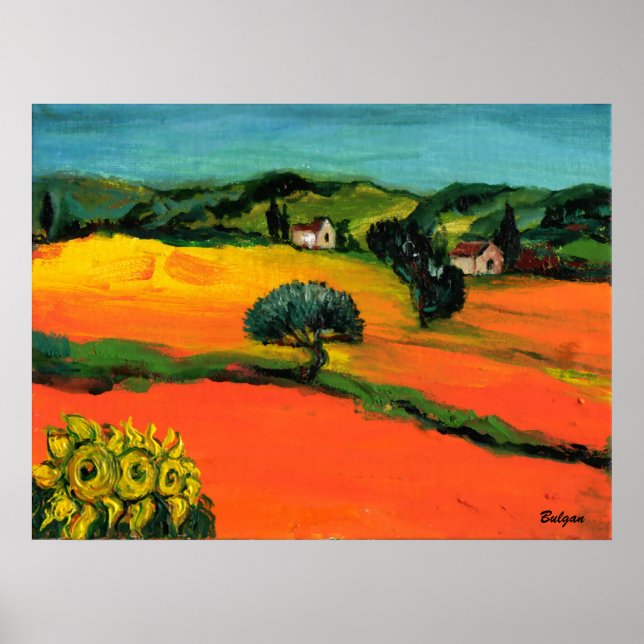 POSTER PAYSAGE DE TOSCANE AVEC DÉBORDEMENT (Devant)