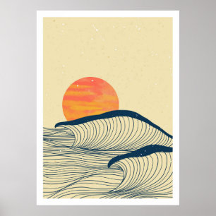 Poster Paysage de vagues océaniques