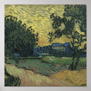 Poster Paysage de Van Gogh au crépuscule
