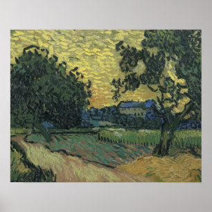 Poster Paysage de Van Gogh au crépuscule