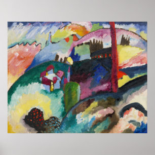 Poster Paysage de Vassily Kandinsky avec cheminée d'usine