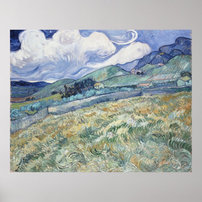 Poster Paysage Derrière Saint-Paul Vincent van Gogh (Devant)