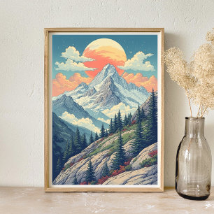Poster Paysage des montagnes