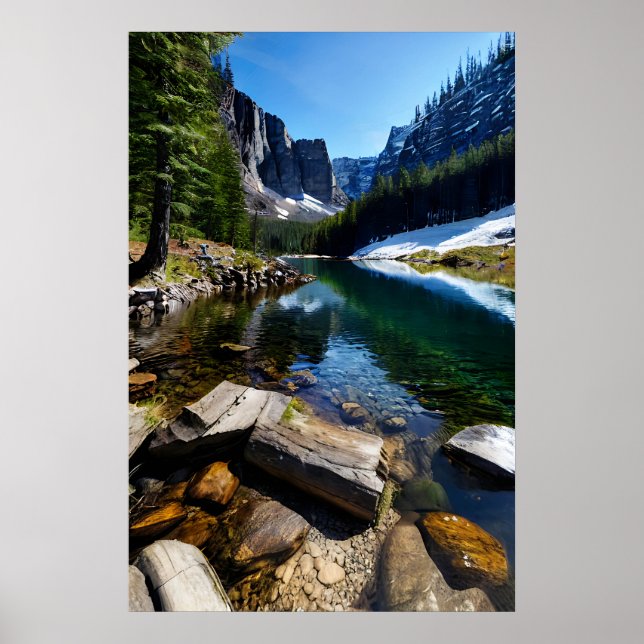 Poster Paysage des montagnes (Devant)