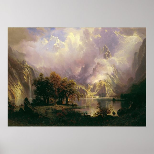 Poster Paysage des Rocheuses par Albert Bierstadt, 1870 (Devant)