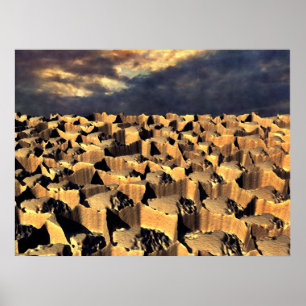 Poster Paysage désertique abstrait