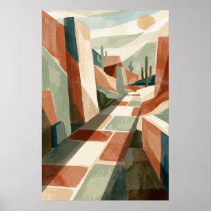 Poster Paysage désertique bohème au coucher du soleil, ar