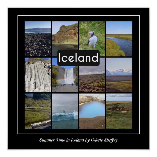 Poster Paysage d'été islandais (Devant)